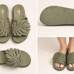 FARM Rio Olive Leaf Slide Sandals
